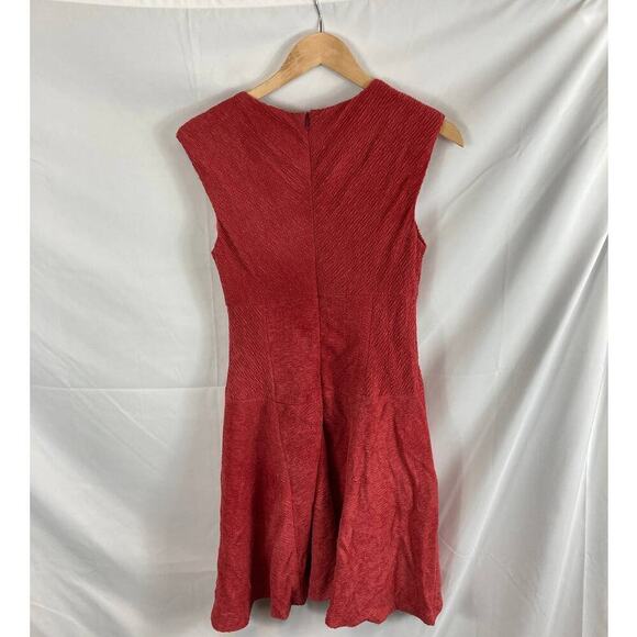 SD Collection Pink textured V Neck Sleeveless Flare Dress Size 8 - Picture 4 of 4